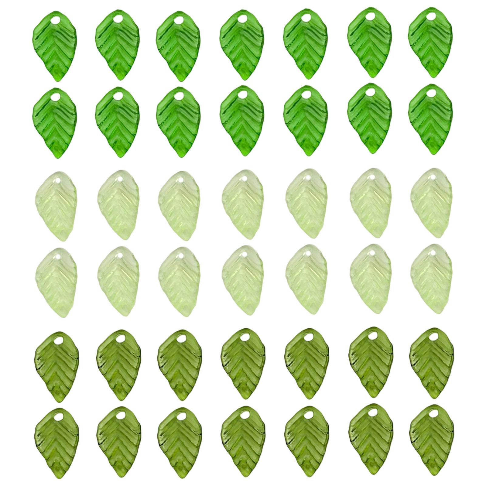 

Sophisticated Clear Green Leaf Pendants Unique Shapes Craft Beads Adornment For Necklace Bracelet Making Supplies E
