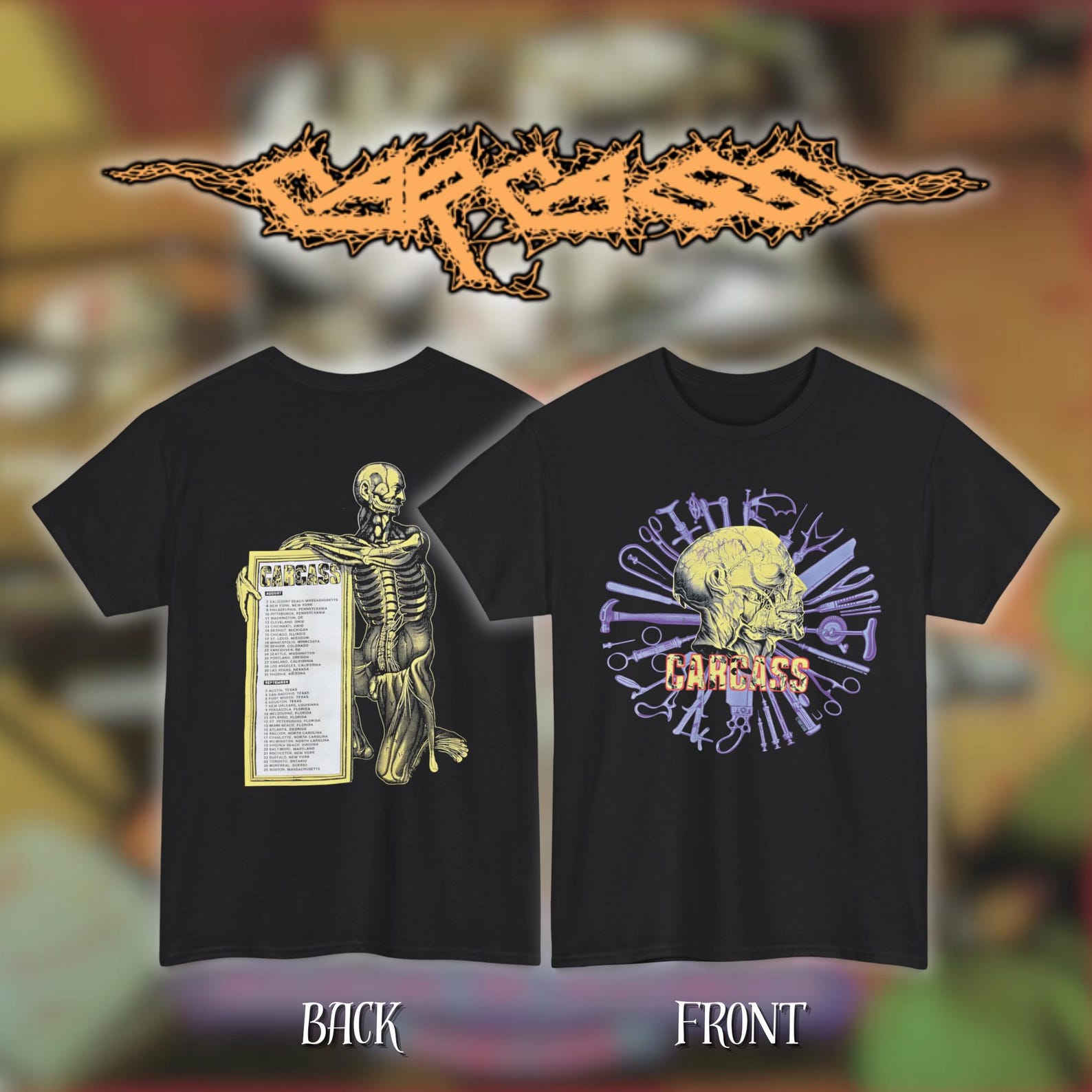 Carcass - 1991 US Tour | Gildan Heavy Cotton Tee | Size- S, M, L, XL, 2-3 XL XL