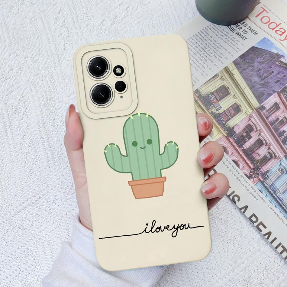 Cases For Xiaomi Redmi Note 12 12S 4G 5G Cute Patterned Liquid Silicone Anti Knock Back Cover For Redmi Note 12 S Funda Bumper