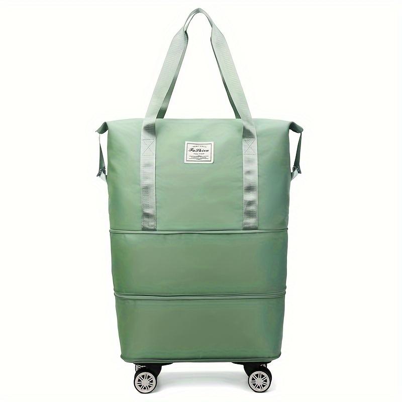 [Foldable Travel Bag] 3-Layer Extra-Large Foldable Travel Bag with Wheels | Nylon Luggage for Daily Commute & Moving