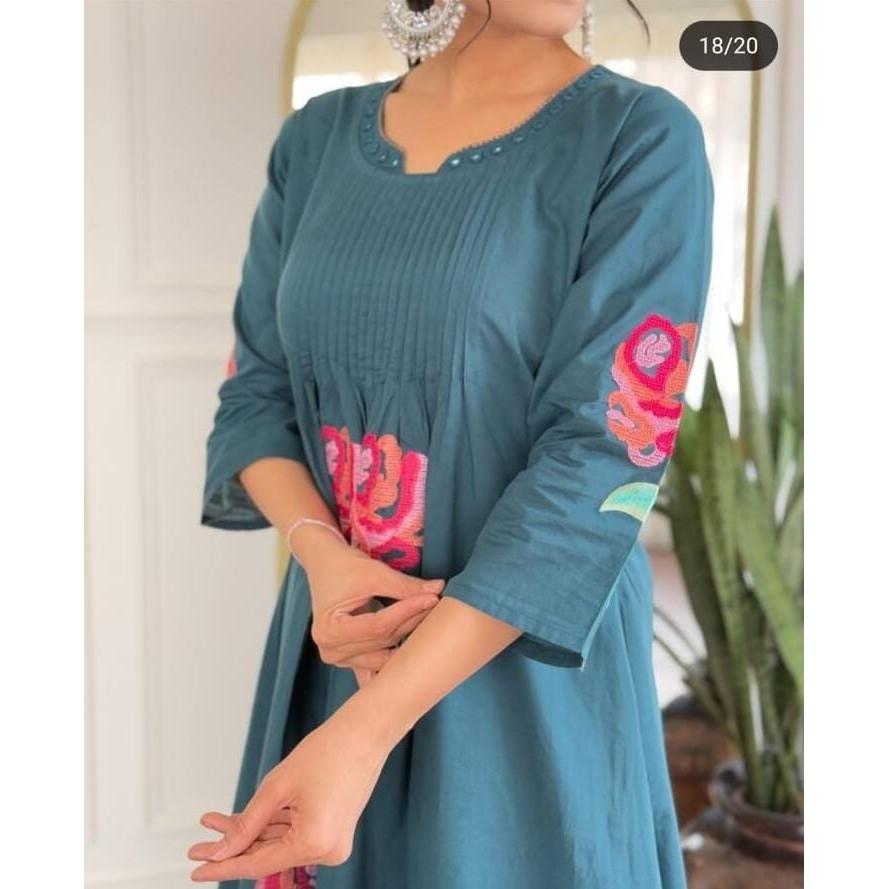 Women Bollywood Kurta Pant Set Party Wear Designer Top Tunic Kurti Indian Ethnic 2379