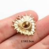 6pcs Real Gold Plated Blue/Dark Blue Rhinestone Evil Eye Pendant Stainless Steel Turkish Eye Charms For Jewelry Making Supplies