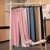 Women's Summer High Waist Ice Silk Wide Leg Pants - Slimming, Draping Student Casual Trousers, Loose Fit, Straight Narrow Leg.