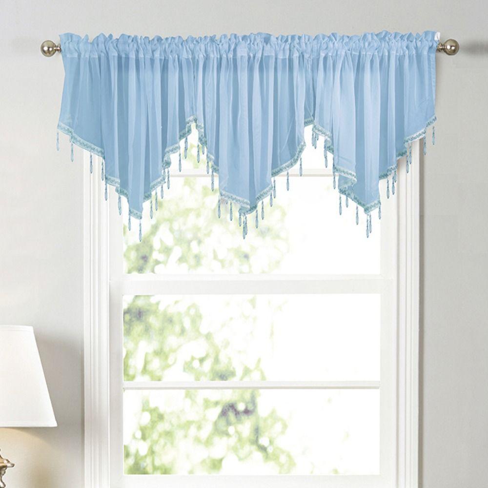 with Beads Tassels Triangle Curtains Embroidered Short Curtain Triangle Valances  Home Decor