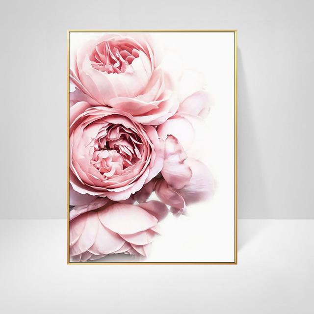 Růžová pivoňka Malba na plátně Plakát a tisk Květinový dopis Citát Nordic Wall Art Květinový obrázek Ložnice Dekorace domova Umění
