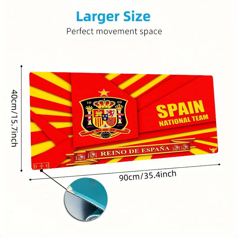 Spain Football Team Color Mouse Pad Large Gaming Table Cushion Non-slip Laptop Tablet Big Mousepad XXL Mat Mini PC Playmat With Lock edge