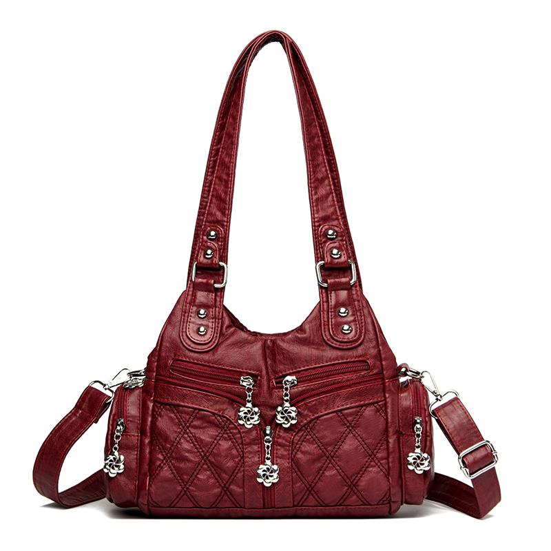 Women's Bag Vintage Tote Bag Large Capacity Multi-Pocket Shoulder Bag