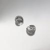Metal silver water drop ear loop earrings, premium earrings, stud earrings, simple personalized ear buckles, hip-hop jewelry.