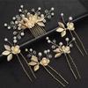 2/4/5Pcs Sparkling Bridal Hair Accessories Crystal Pearl Hair Pins Forks  Bridal Wedding