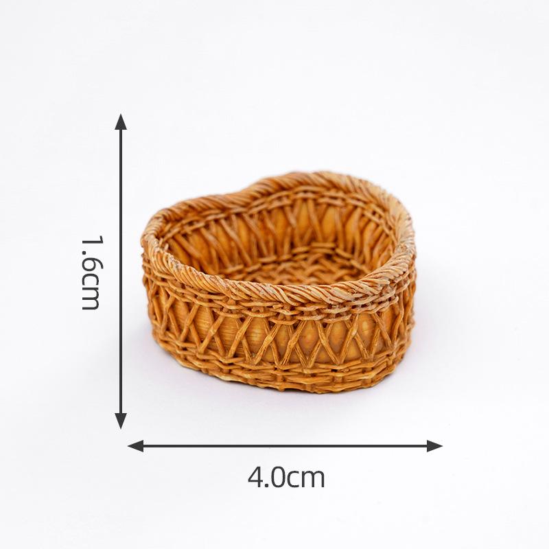 Dollhouse Simulated Rattan Basket Diy Decorative Accessories Mini Storage Box Small Ornaments