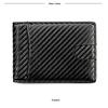 Men's Carbon Fiber Pattern RFID Short Wallet with Front Pocket Dollar Clip