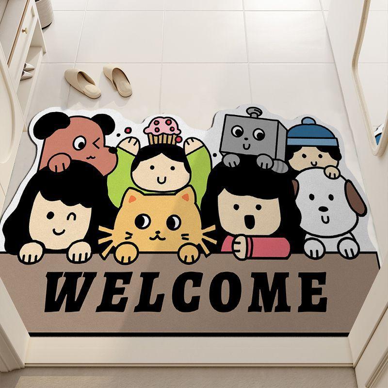 Cartoon Can Love The Home Door Mat Door Dirty Anti-slip Mat Into The Door Porch Can Be Cut Carpet