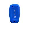 3 Buttons Silicone Car Key Cover Case Protector for For Hyundai Solaris 2 Elantra I30 I35 I40 Tucson Kona Flip Remote Keychain