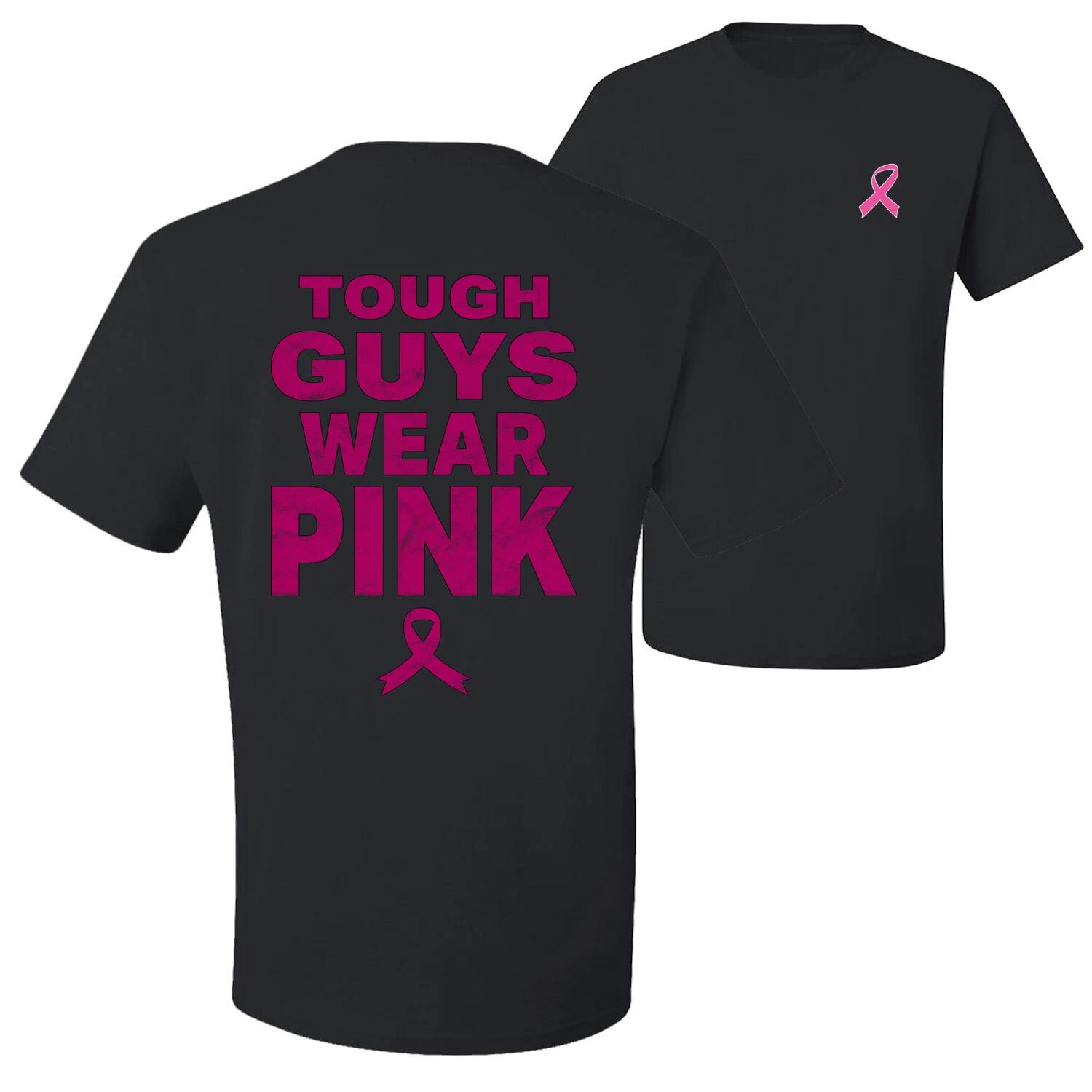 Tough Guys Wear Pink Distressed Front and Back Men Graphic T- Shirt 4XL