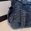 Vintage Denim Bag Women's Lightweight Shoulder Bag Commuter Large Capacity Crossbody Bag