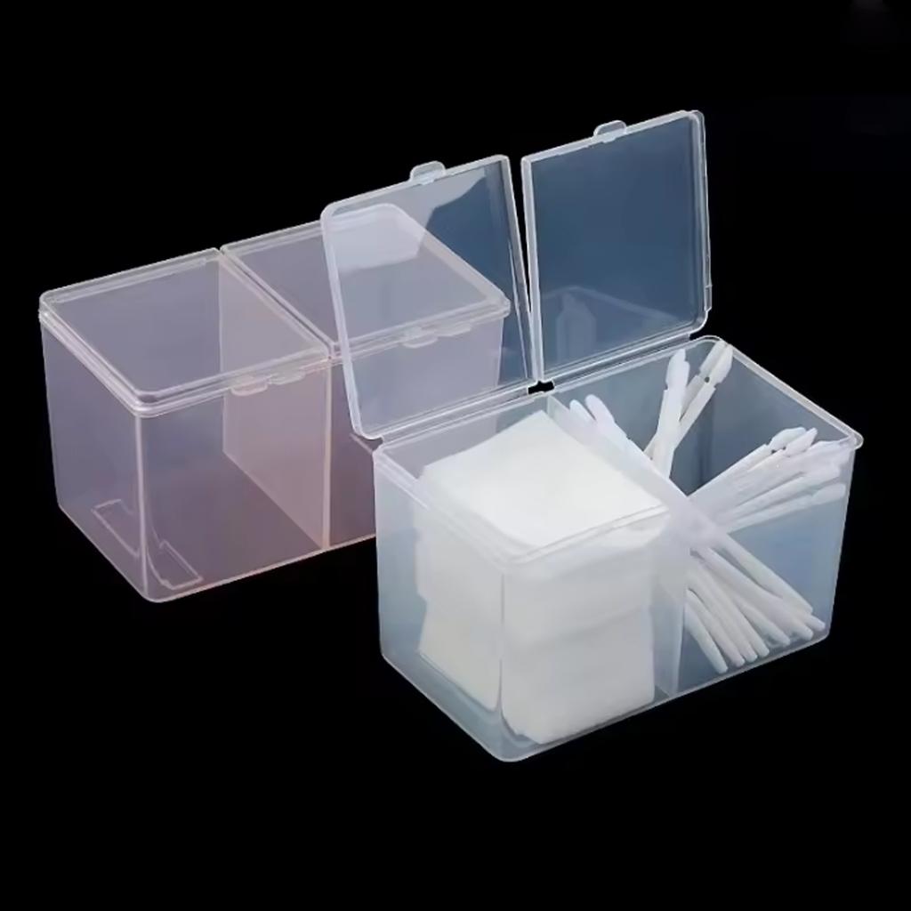 1pc-Storage box double transparent dust-proof cotton swab storage box with cover, outdoor accessories