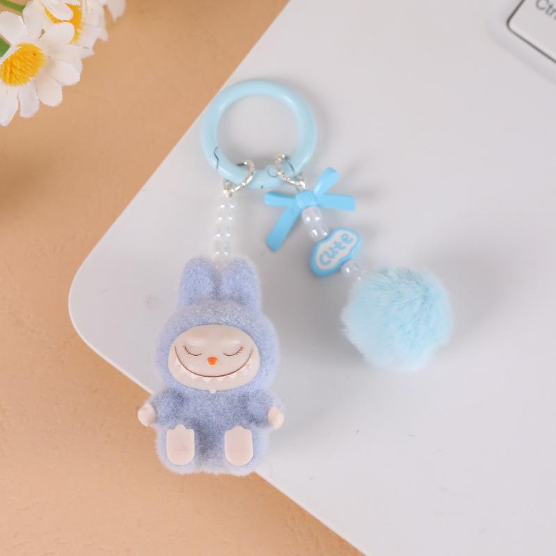 Flocking Mini Cartoon Couple Girlfriend Keychain Vinyl Super Cute Toy Pendant Cute Pendant Bag Accessories