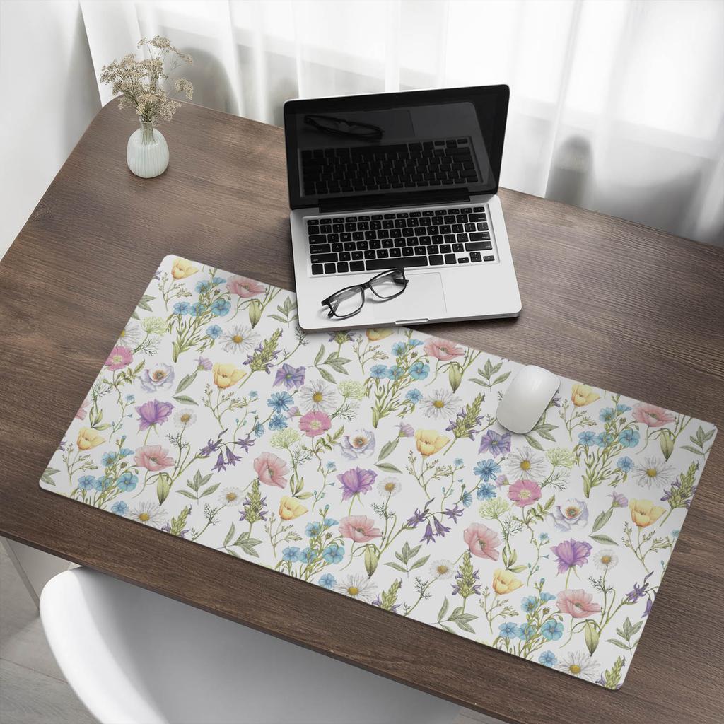 Elegant Decorative Desk Mat Floral Vintage Pattern 100X50 Cm