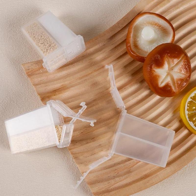 2in1 Camping Seasoning Shaker Multi-Purpose Spice Jar With Lid 2-Compartment For Outdoor BBQ Cooking Salt Pepper Storage Box