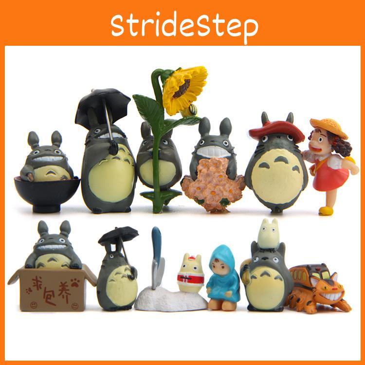 Neighbor Totoro My Cat Bus And Girl Anime Character Mini Model Ornament Set