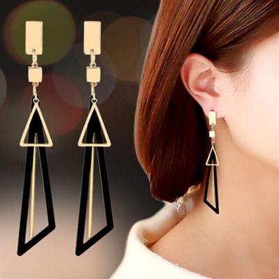 Geometrische lange Dreiecke für Damen, Tropfen-Ohrstecker, Ohrringe, Schmuck, Geschenk