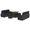 VidaXL Ensemble de Sofa de Jardin 9 Pièces avec Coussins Noir Rattan Poly Acacia 3361824