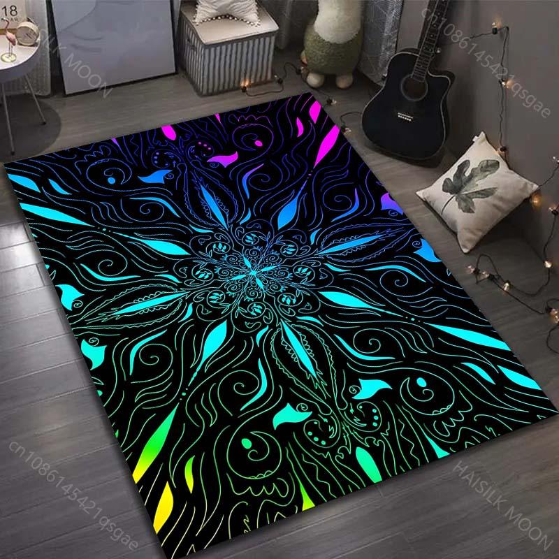 Fantasy Mandala Art Pattern Carpet for Living Room Bedroom Bedside Sofa Floor Mat Modern Home Decor Aisle Corridor Area Rug