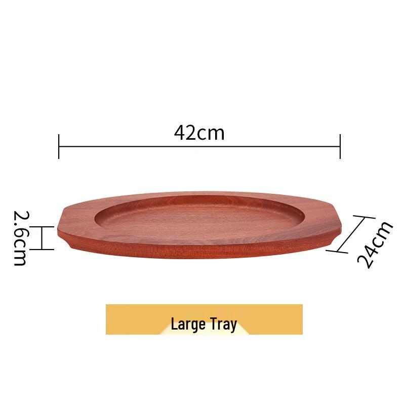 Handun Stainless Steel Three-Compartment Oval Sizzler Plate Set