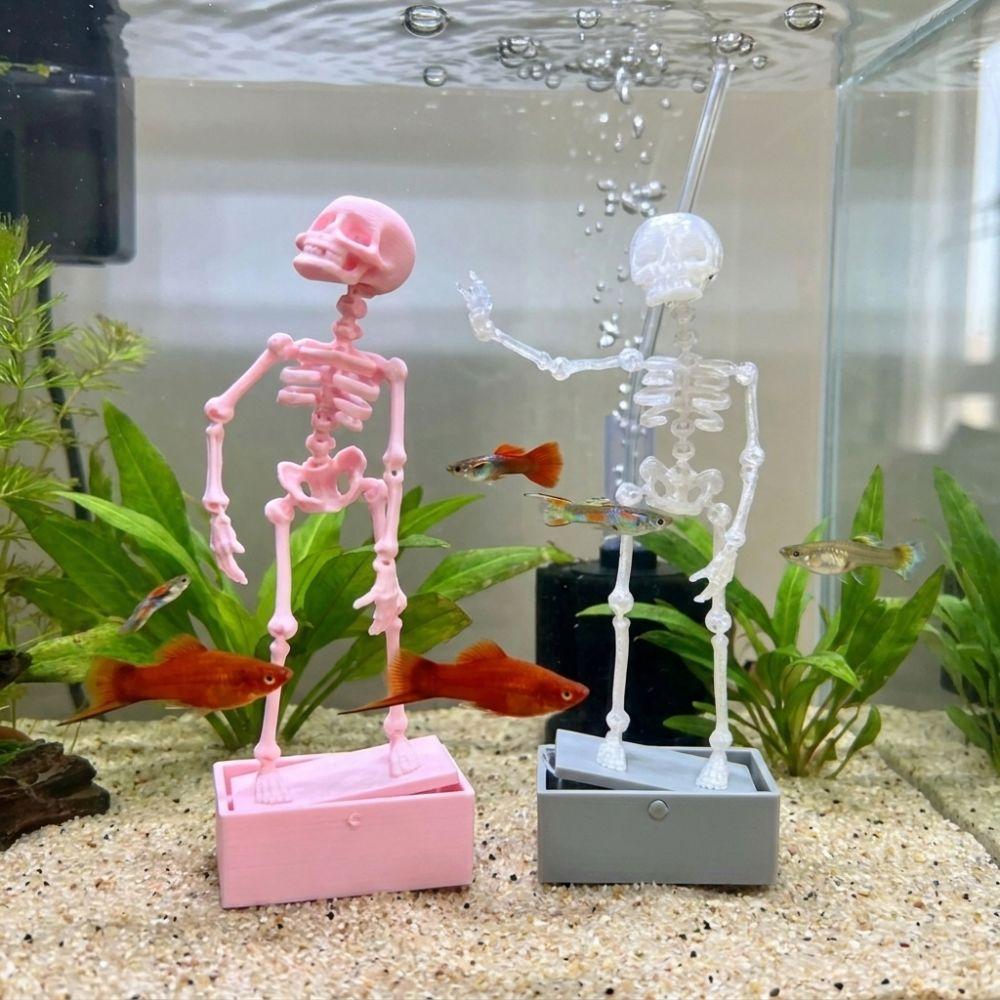 Air Driven Dancing Skeleton Aquarium Bubbler Plastic Movable Oxygen Skeleton Aquarium Tank