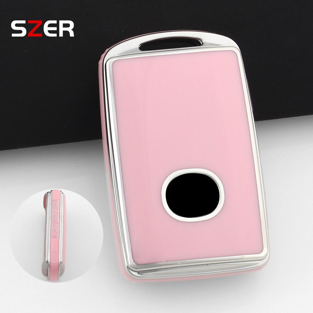 Pink Tpu Car Key Case Cover Shell For Mazda 3 Alexa Cx30 Cx-4 Cx5 Cx-5 Cx8 Cx-8 Cx-30 Cx9 Cx-9 Protector Keyless Fob Accessories
