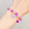 Cute Kids Glass Beaded Bracelet Princess Cartoon Crystal Flower Charm Bangle Handmade Jewelry Gift For Girls Students