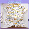 Cartoon Dinosaur Kids Summer Short Sleeve Set With Breathable Cotton For Toddler Boys And Girls