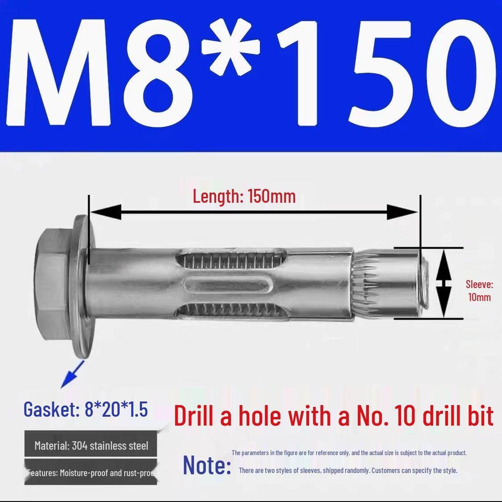 Stainless Steel Expansion Bolt with External Hex & Built-in Hole