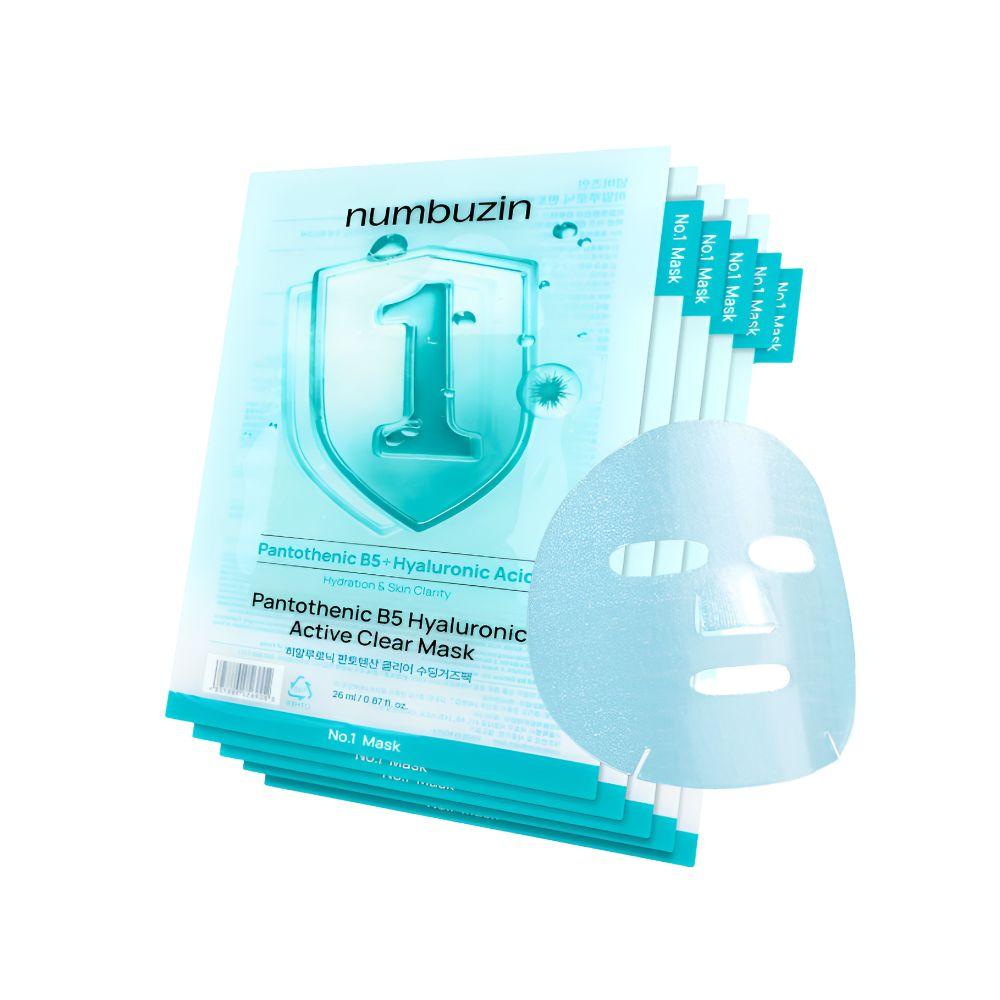 NUMBUZIN No.1 Pantothenic B5 Hyaluronic Active Clear Mask Calming Soothing 26ml, 5Sheets