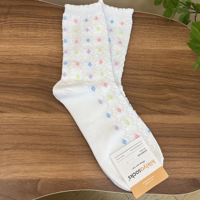 Kikiya Women s Floral Embossed Stripe Mid-Calf Dress - Spring/Summer Collection One Size белый