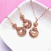 Exquisite Russian 585 Purple Gold Flower Pendant Shiny Hollow Personality Exquisite High-End Women'S Color Gold Collarbone Chain