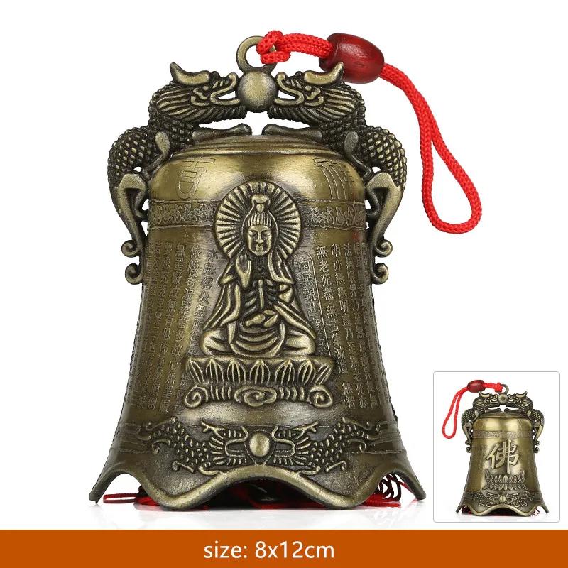 Alloy Wind Chime Car Pendant Buddhist Hall Ornament Supplies Lucky Fortune Fengshui Craft Home Bell Decoration Customized Gift