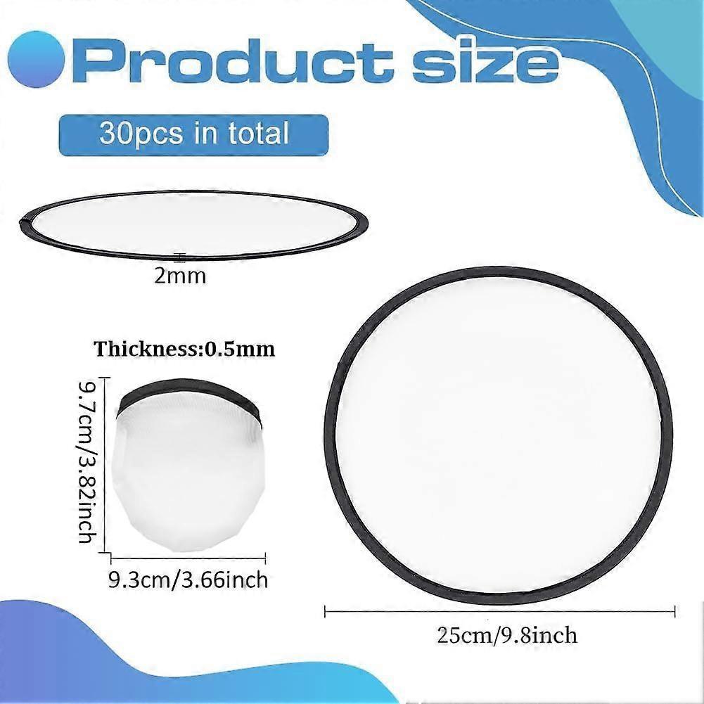 15Pcs White Foldable Flying Disc Fans, 9.8inch Sublimation Fans Nylon Black Edge Folding Fan Set with Bag for Wedding Party Favors Outdoor Activity