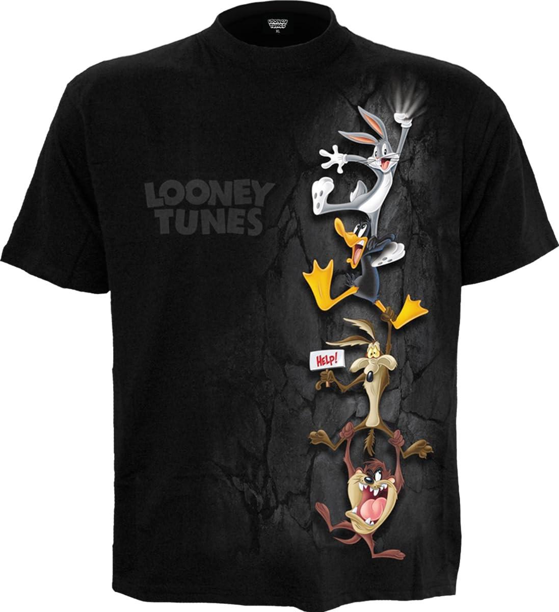 Looney Tunes Hanging Tunes Front Print T-Shirt Black S Black XXXXL