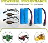 2x Li-ion Batteries 7.4V 600mAh 2S with SM-3P Connector + USB Cable – Compatible with RC Car DE82, TK3086B, TK-3082B, G20601, Stunt Flip Car