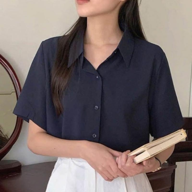 [Shop  ] Women S Wrinkle Free Body Cover Work Look Short Sleeve Shirt blouSe Won Wbl We36945