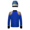 Boys Long Sleeve Tassels Shoulder Gold Braid Adorned Tops Hat Drum Trumpet Team Honor Guard Costume