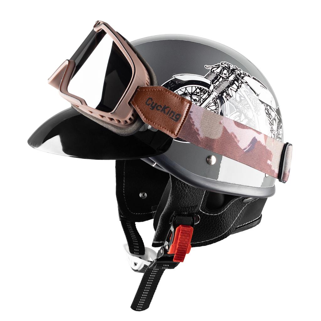 Cycking Japanese Vintage Half Helmet Open Motorcycle Helmet Scooter Skateboarding
