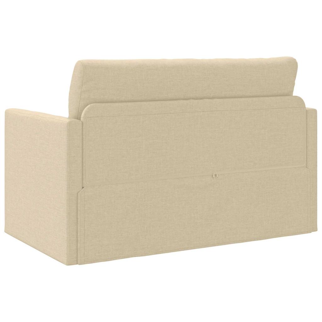 Sofa Bed 110 Cm Cream Fabric