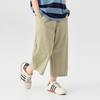 Boys' Casual Wide-Leg Cropped Pants