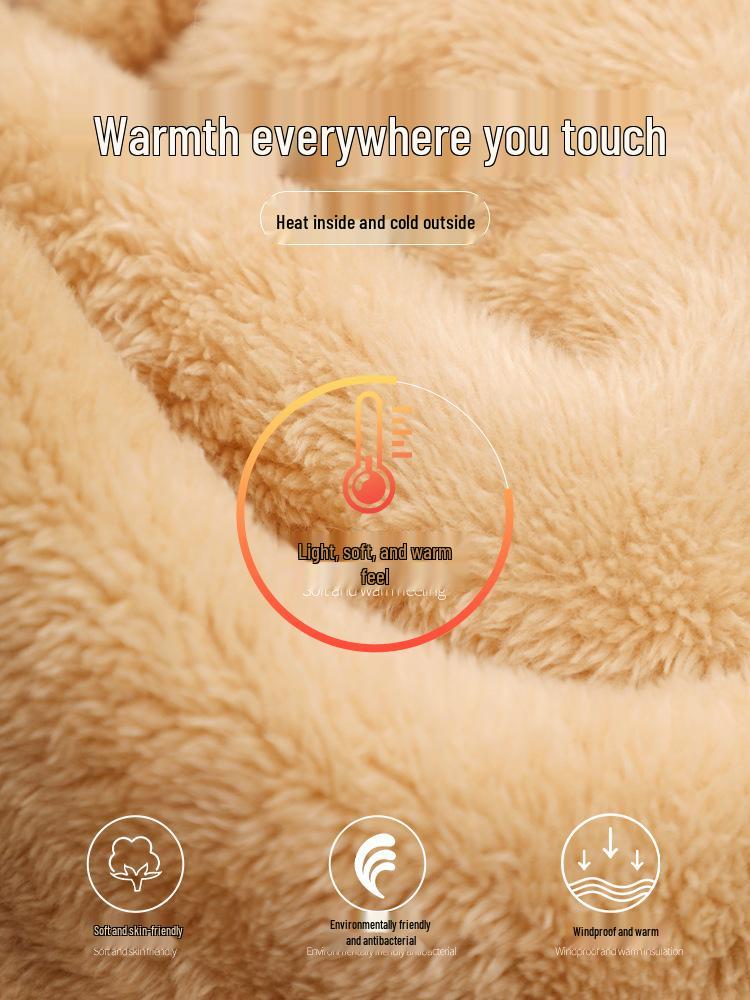 Thick Fleece-Lined Lambswool Pants for Seniors – Warm Cotton, Plus Size, Ideal for Moms and Grandmothers.