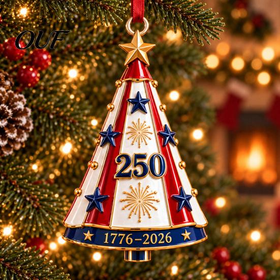 Acrylic Christmas Hanging Accents Patriotic Tree Ornaments, Holiday Pendant for Independence Day, Seasonal Festive Gifts Indoor Outdoor Decor