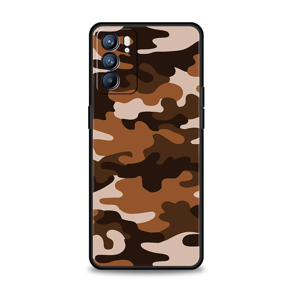 Camouflage Camo Military Case For Oppo Reno8 Reno7 Reno6 Pro A54 5G Find X6 X5 A53 A52 A9 A15 A95 A17 A16 A76 A74 A57 A31 Cover