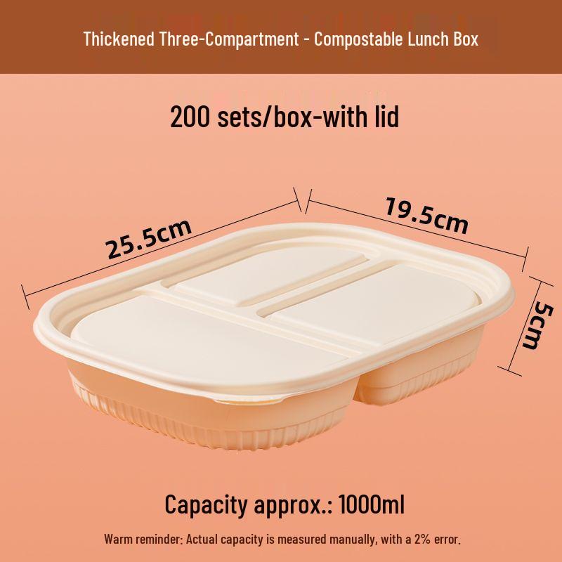 Thickened Disposable Bento Box with Five Compartments