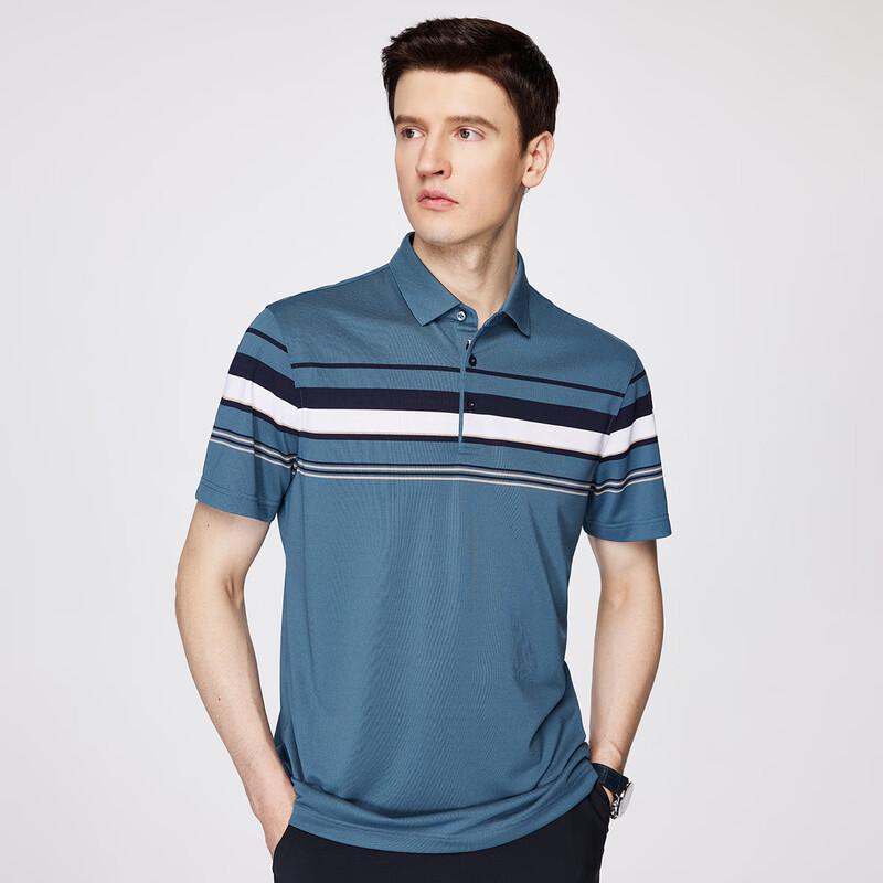 Men's Silk Blend Striped Polo Shirt